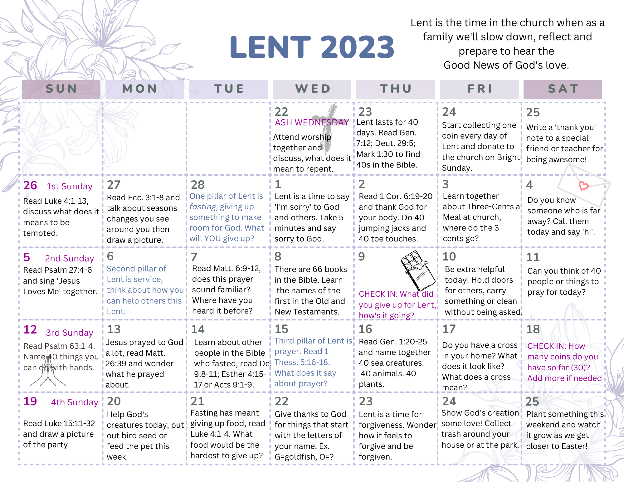 2023 LENTEN DEVOTIONAL CALENDAR